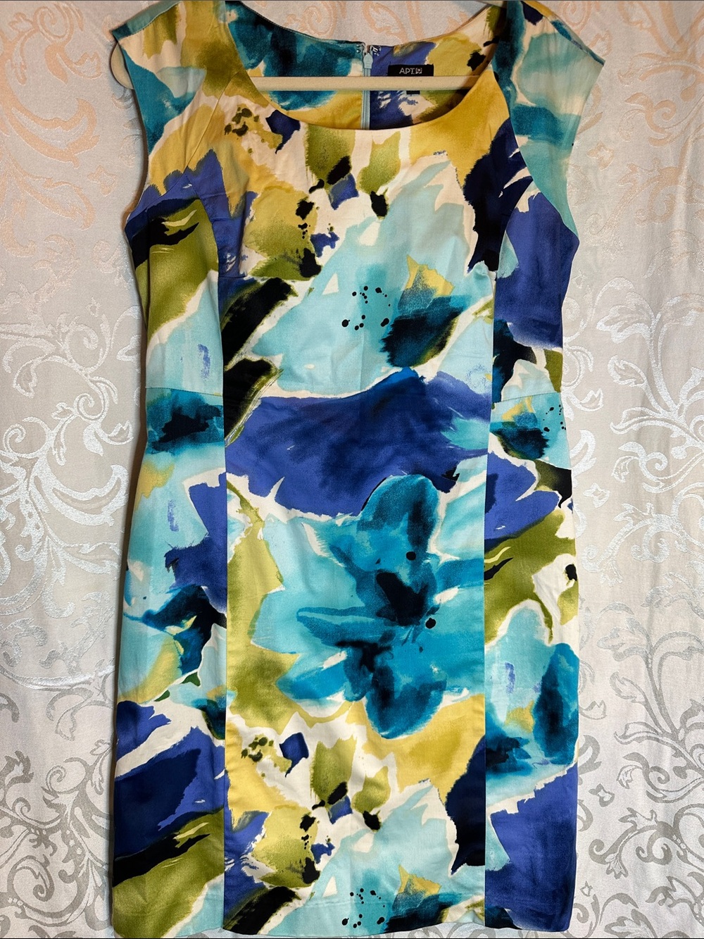 Apt. 9 Teal, Navy & Olive Floral Sheath Dress